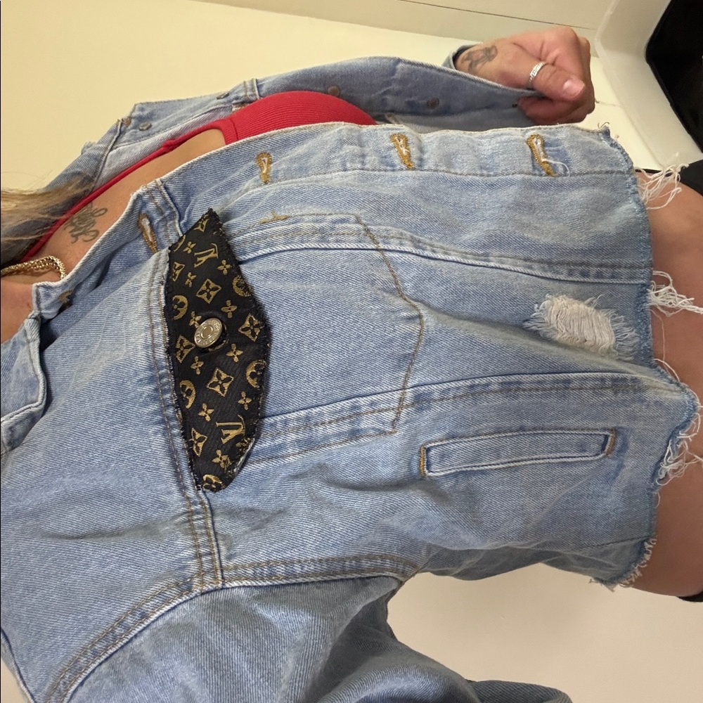 Light Blue Denim Jacket with LV accents